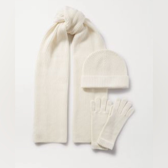 JOHNSTONS OF ELGIN Cashmere hat, scarf and gloves set (Cream) - Picture 1 of 4